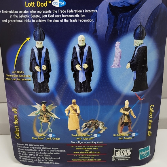 2002 Star Wars LOTT DOD-Neimoidian Senator Phantom Menace